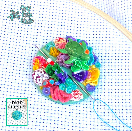 Sea Turtle Coral Magnetic Needle Minder