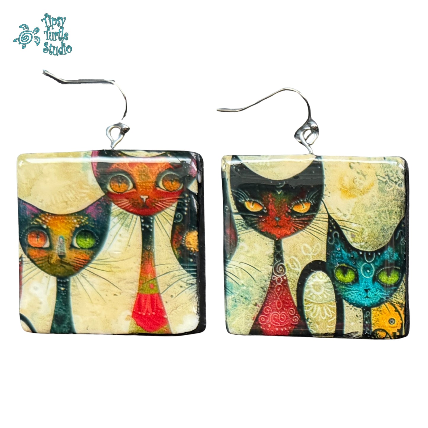 Eclectic Cat Earrings
