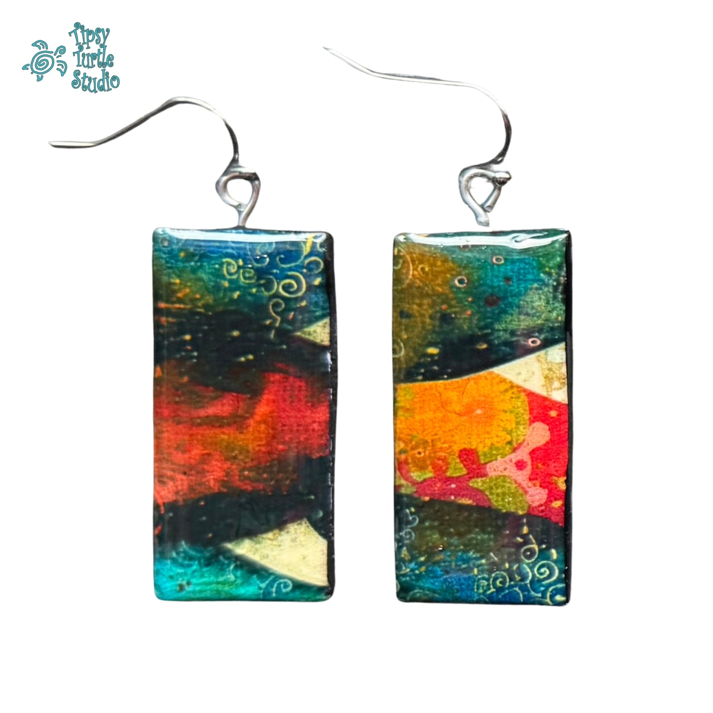 Abstract Colour Block Earrings