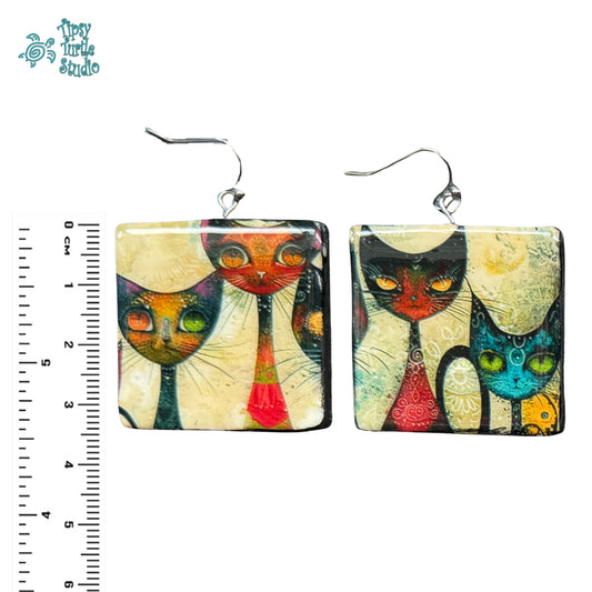Eclectic Cat Earrings