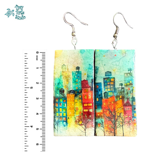 Colorful Cityscape Earrings