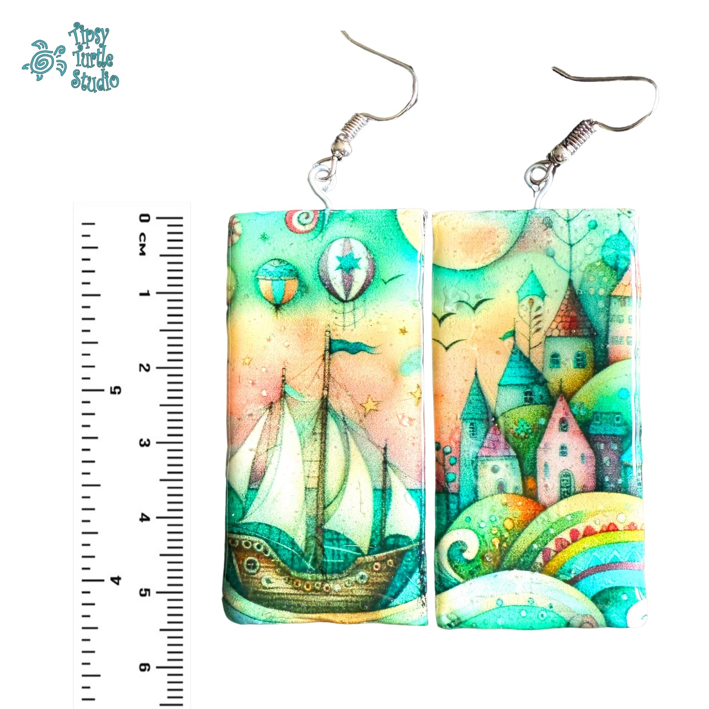 Whimsical Seascape Earrings