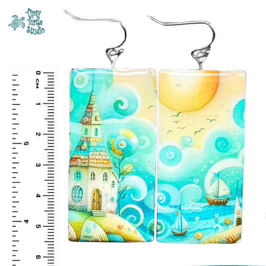 Whimsical Seascape Earrings